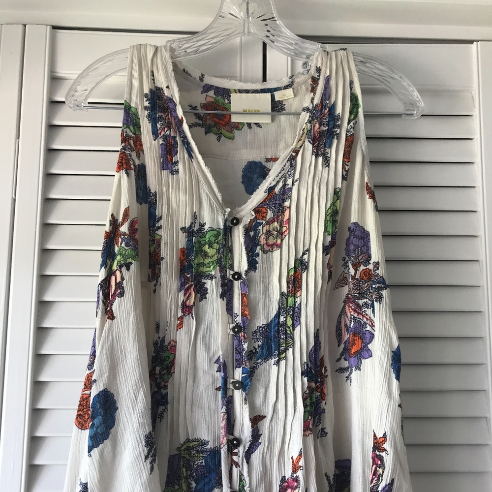 Anthropology floral tank top